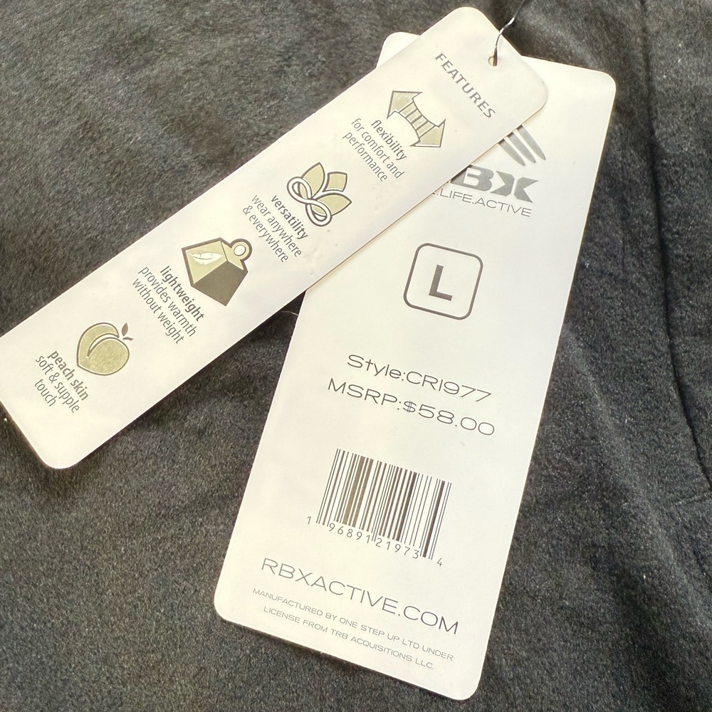RBX Active Lightweight Charcoal Gray Hoodie NWT Size L - Picture 4 of 5